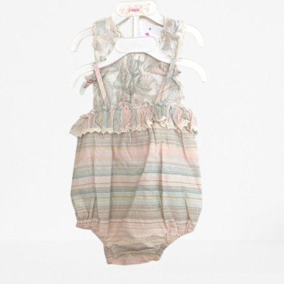 Tommy Bahama Set of 2 Baby Outfits & Hair Piece 3-6M
